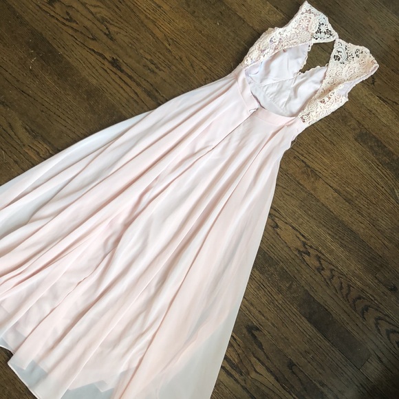 Lulus Creamy Nude Flowy Embroidered Sleeveless Open Back V-Neck Evening Gown - Picture 5 of 6